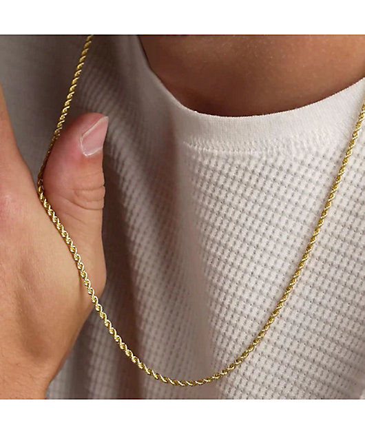 The Gold Gods Vermeil Diamond Gold 20" Rope Chain Necklace